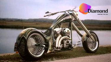 Harley Davidson bij het water Diamond Painting for you